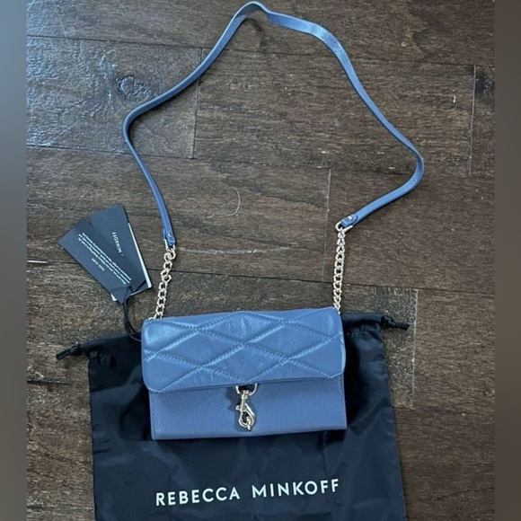 Rebecca Minkoff-Edie Wallet on a Chain crossbody-blue slate-Brand new with tags. - Picture 3 of 12